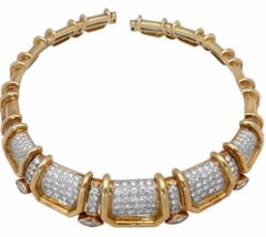 Stunning Pave Diamond Bold Gold Choker Necklace
