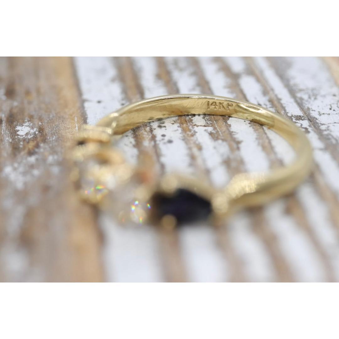 Splendido anello con diamanti e zaffiri perlati in 14k da 1/2ctw. Diamante e zaffiro 14k in vendita 2