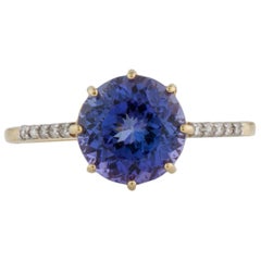 Atemberaubender 14K 2,47ct Tansanit & Diamant Cocktail-Ring, Größe 7,25 - Luxusstück