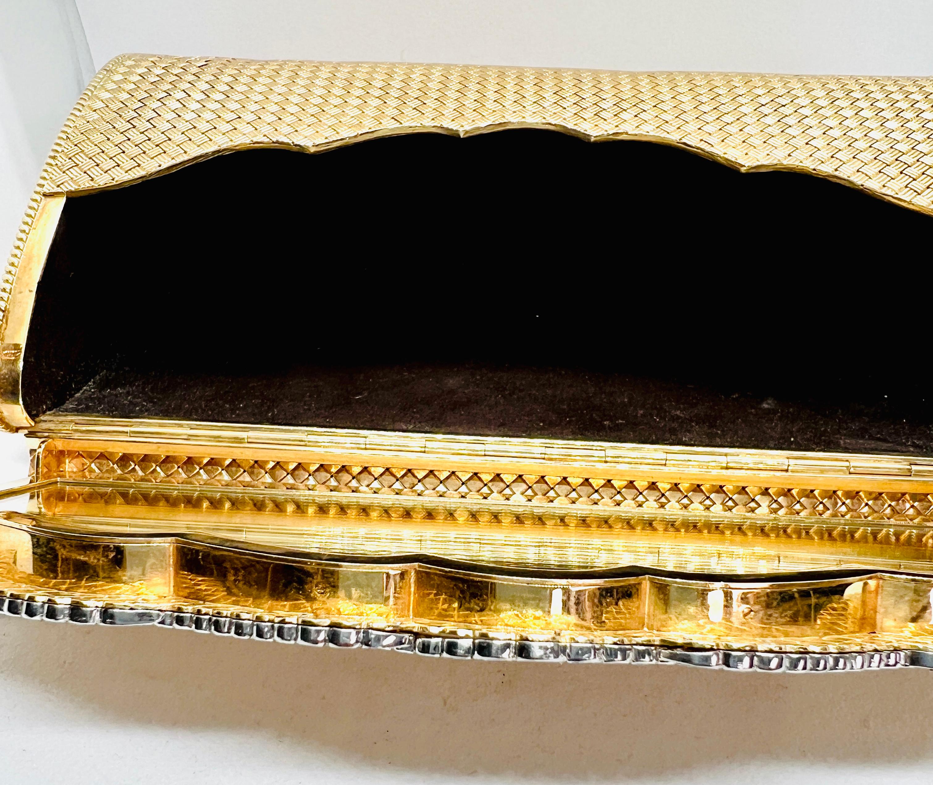 Art Deco Stunning 14K Gold & Diamond Clutch Purse