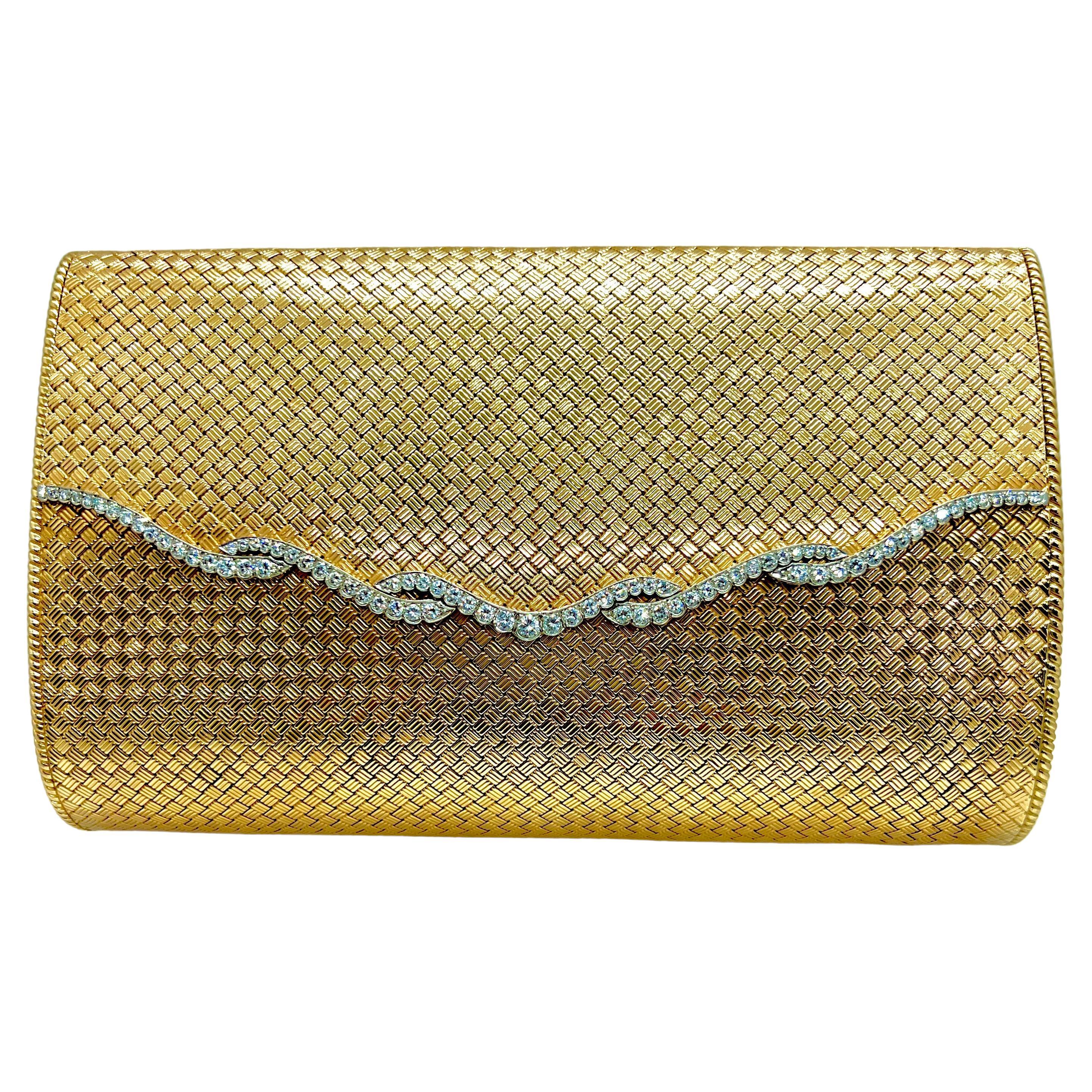 Stunning 14K Gold & Diamond Clutch Purse