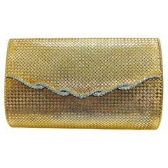 Atemberaubende 14K Gold- und Diamant-Clutch-Handtasche