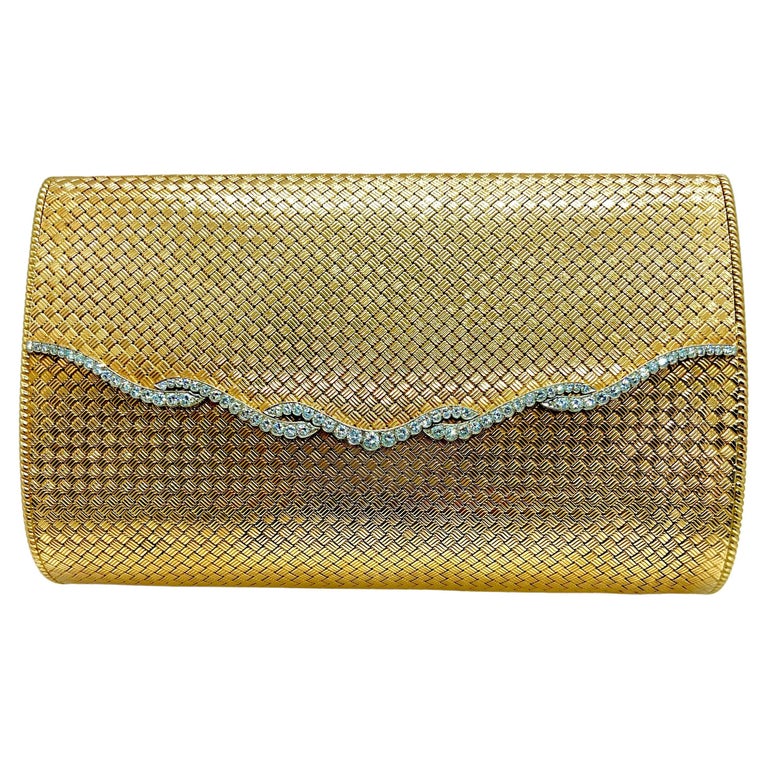 Stunning 14K Gold and Diamond Clutch Purse For Sale at 1stDibs