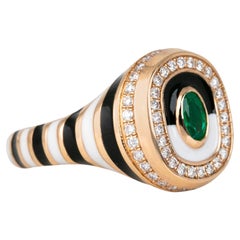 Superbe bague émeraude en argent 925 émaillée colorée, bijou de pierres précieuses