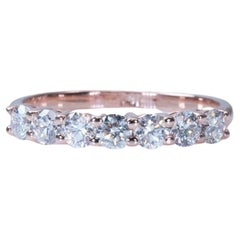 Stunning 14K Rose Gold Eternity Ring with 0.50 ct Natural Diamonds- AIG Cert