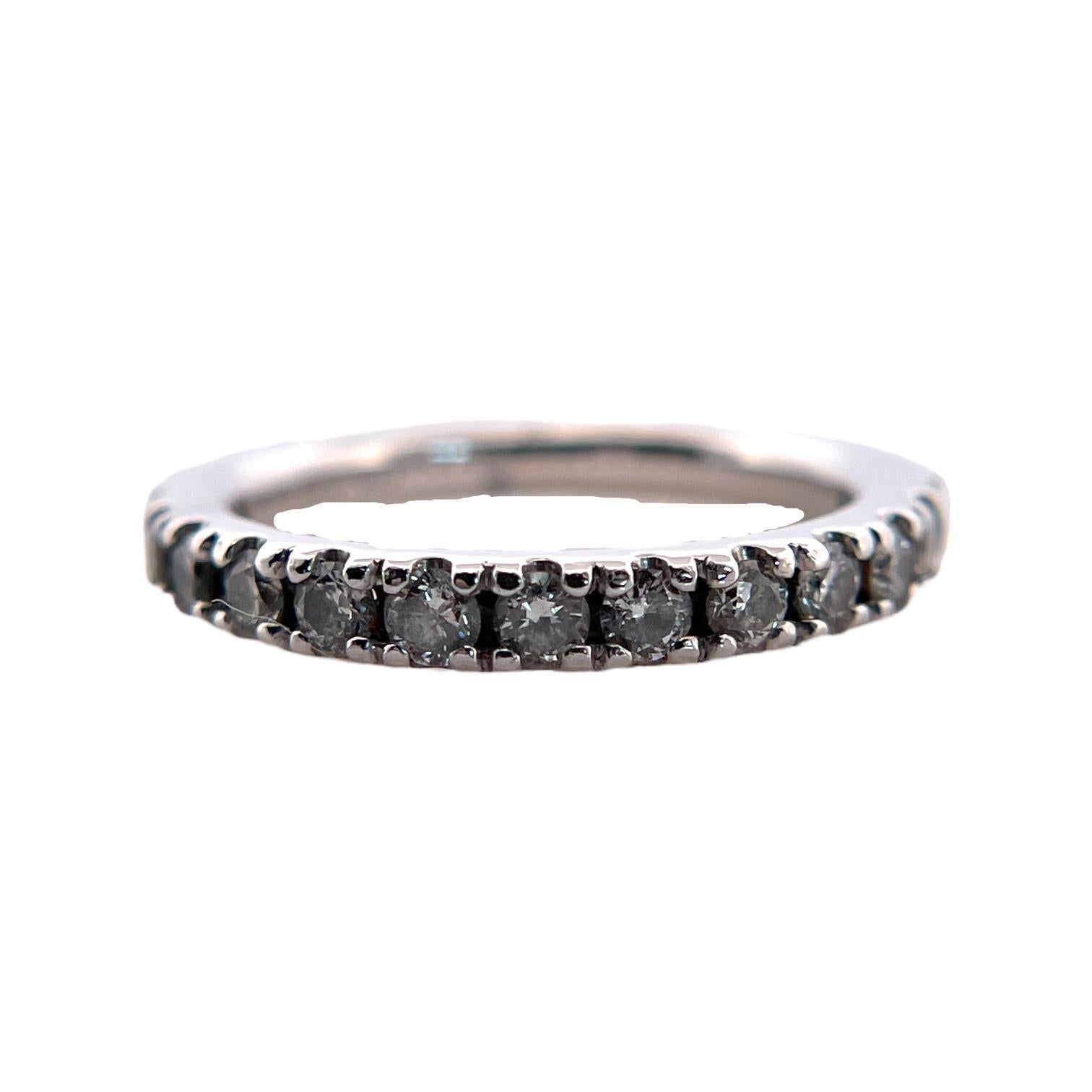 Mixed Cut Stunning 14K White Gold Diamond Band For Sale