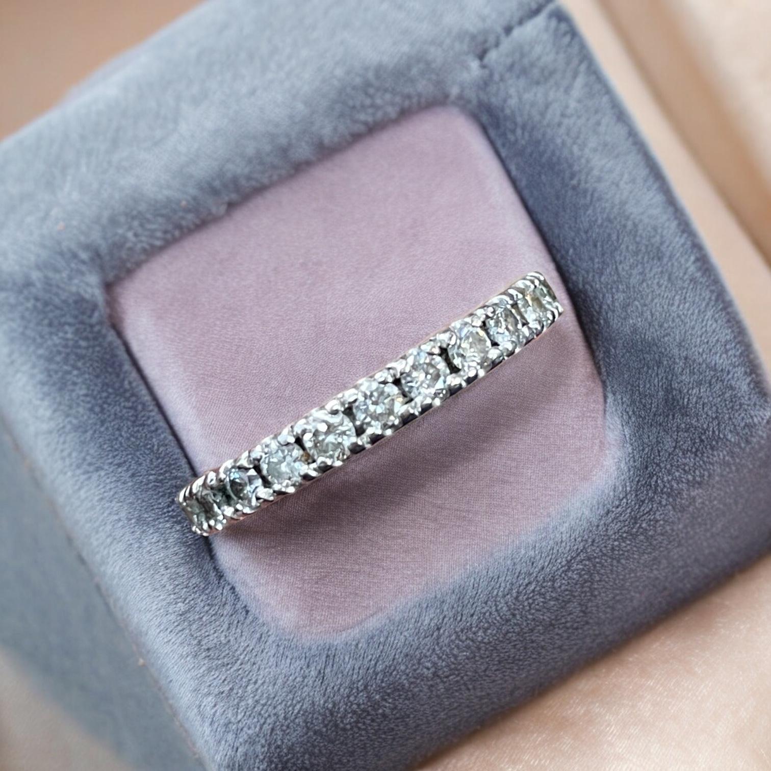 Stunning 14K White Gold Diamond Band For Sale 2