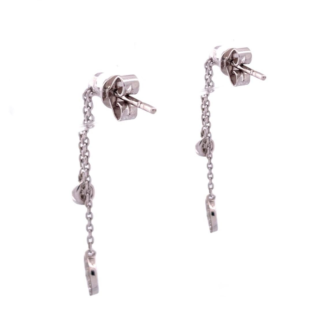Modern Stunning 14K White Gold Diamond Dangle Earrings For Sale