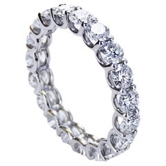 Stupendo anello di eternità in oro bianco 14K con 3,33 carati di diamanti naturali