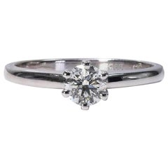 Stupendo anello in oro bianco 14k con 0,43 carati totali di diamanti naturali, certificato AIG