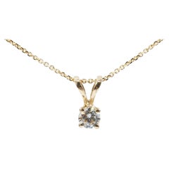 Stunning 14K Yellow Gold Pendant and Chain with 0.20 Natural Diamonds, AIG Cert