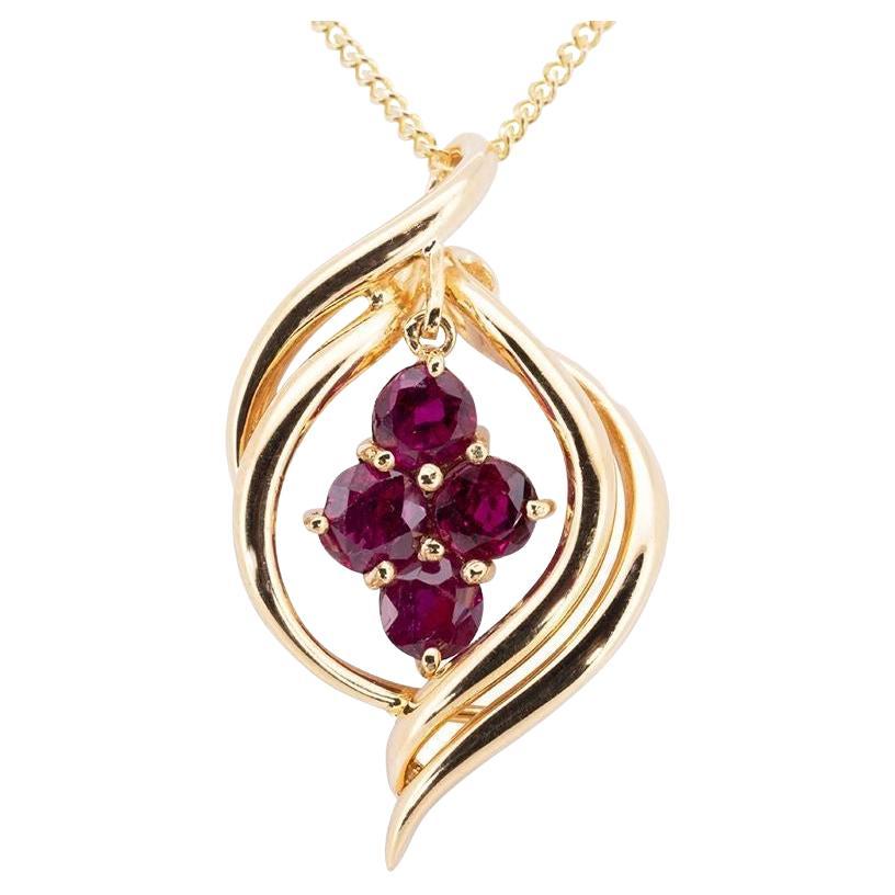 60 Carat Natural Ruby Pendant on 14K Yellow Gold Necklace at 1stDibs