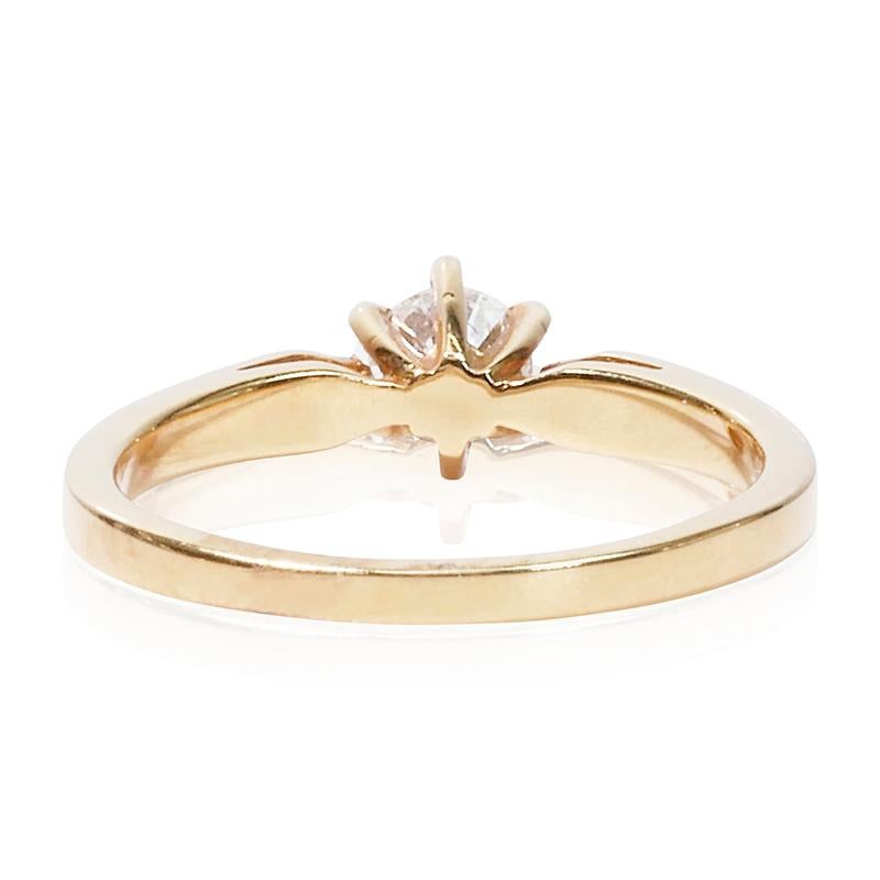 Stunning 14K Yellow Gold Ring with 0.34 Carat Natural Diamonds with AIG Cert 1