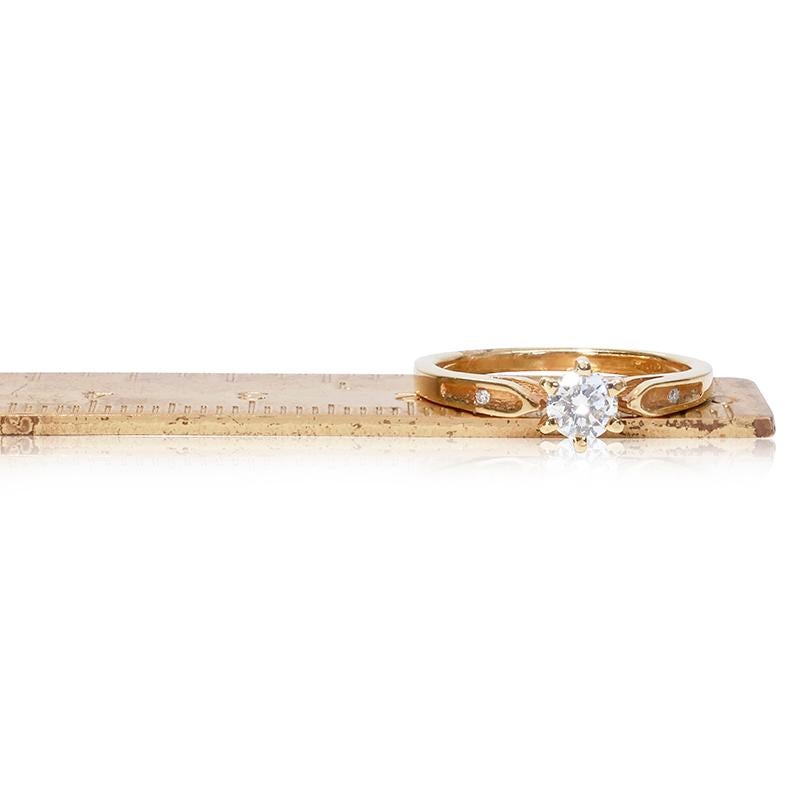 Stunning 14K Yellow Gold Ring with 0.34 Carat Natural Diamonds with AIG Cert 3