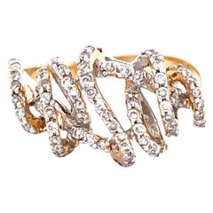 Stunning 14k Yellow Gold Swirl Diamond Ring