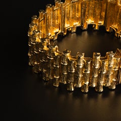 Stunning 14k Yellow Gold Wide Bamboo Bracelet