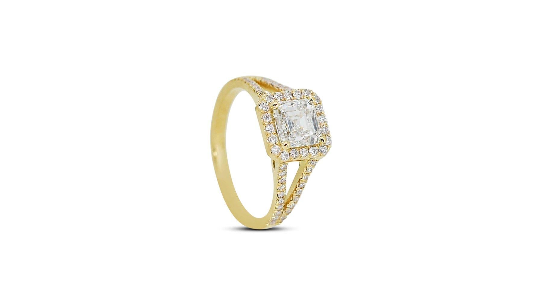Emerald Cut Stunning 1.5 carat Square Emerald Natural Diamond Ring