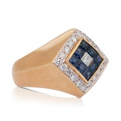 Stunning 1.50ct Sapphires and Diamonds Cluster Ring in 18k White Gold - IGI Cert