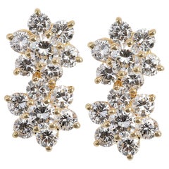 Boucles d'oreilles en or jaune 18 carats avec 1,52 ct de diamants