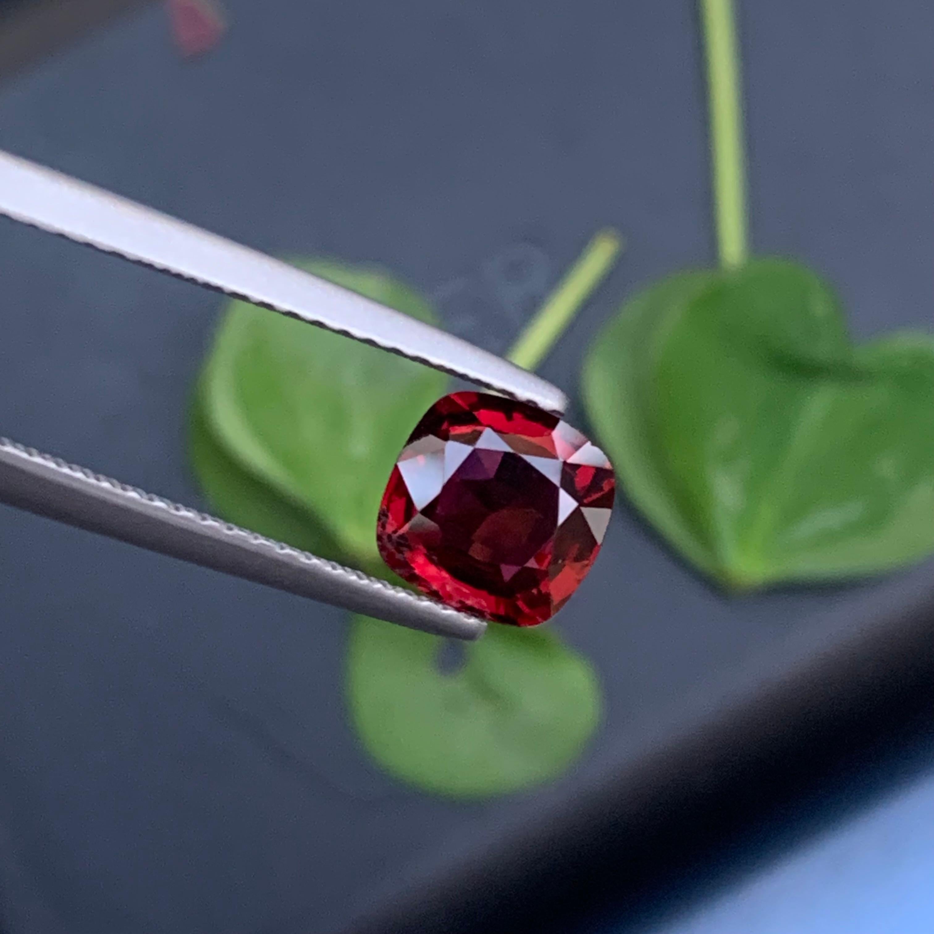 Stunning 1.60 Carat Natural Loose Red Spinel from Myanmar Burma Cushion Shape 4