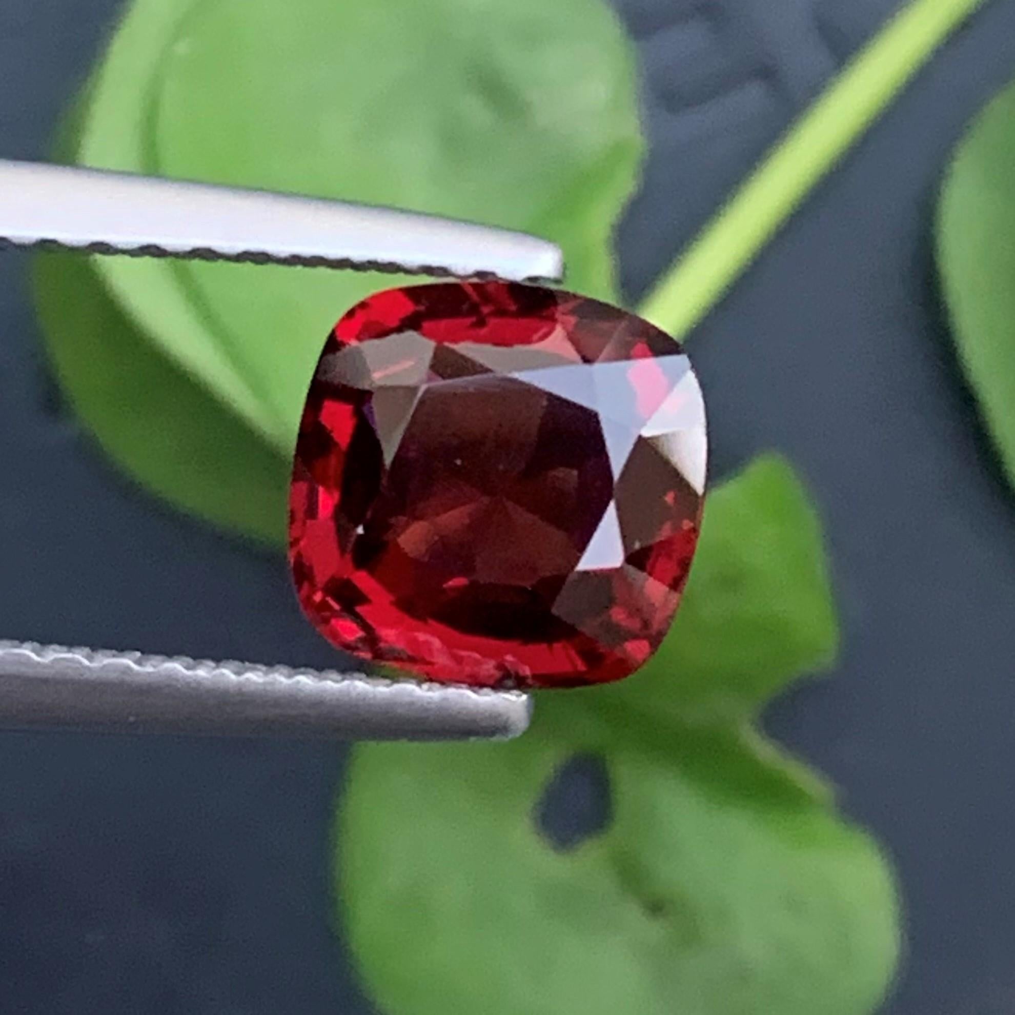Faceted Red Spinel
Weight: 1.60 Carats
Dimension: 6.8x6.9x4 Mm
Origin: Burma Myanmar
Shape: Cushion
Color: Red
Treatment: Non / Natural
Certificate: On Demand
.
The red spinel gemstone is linked to the root chakra and is beneficial in boosting