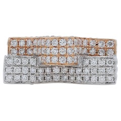 Atemberaubender 1,60 Karat Diamanten-Ring aus 18 Karat Weiß- und Roségold