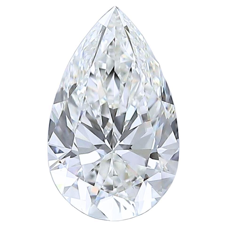 Superbe diamant taille poire de 1,61 carat, certifié GIA en vente
