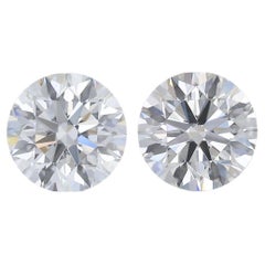 Stunning 1.61ct Triple Excellent Ideal Cut Pair of Round-Shaped Diamonds