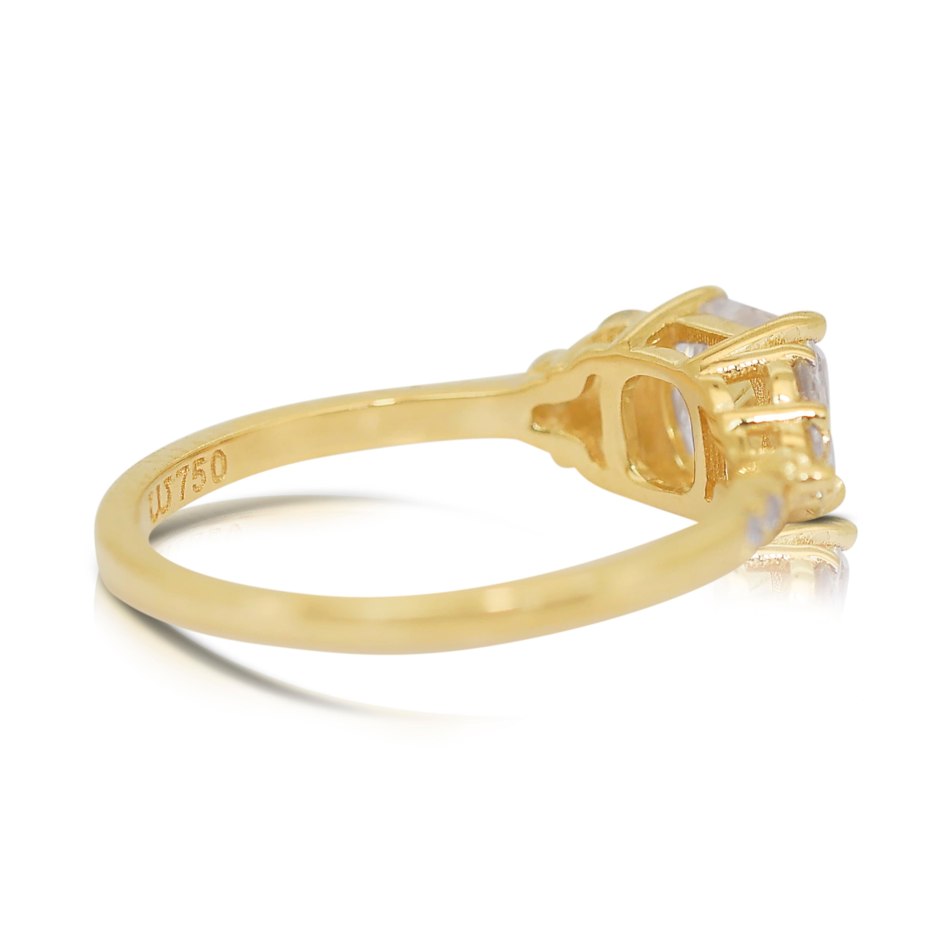 Stunning 1.62ct Diamonds Pave Ring in 18k Yellow Gold - IGI Certified In New Condition In רמת גן, IL