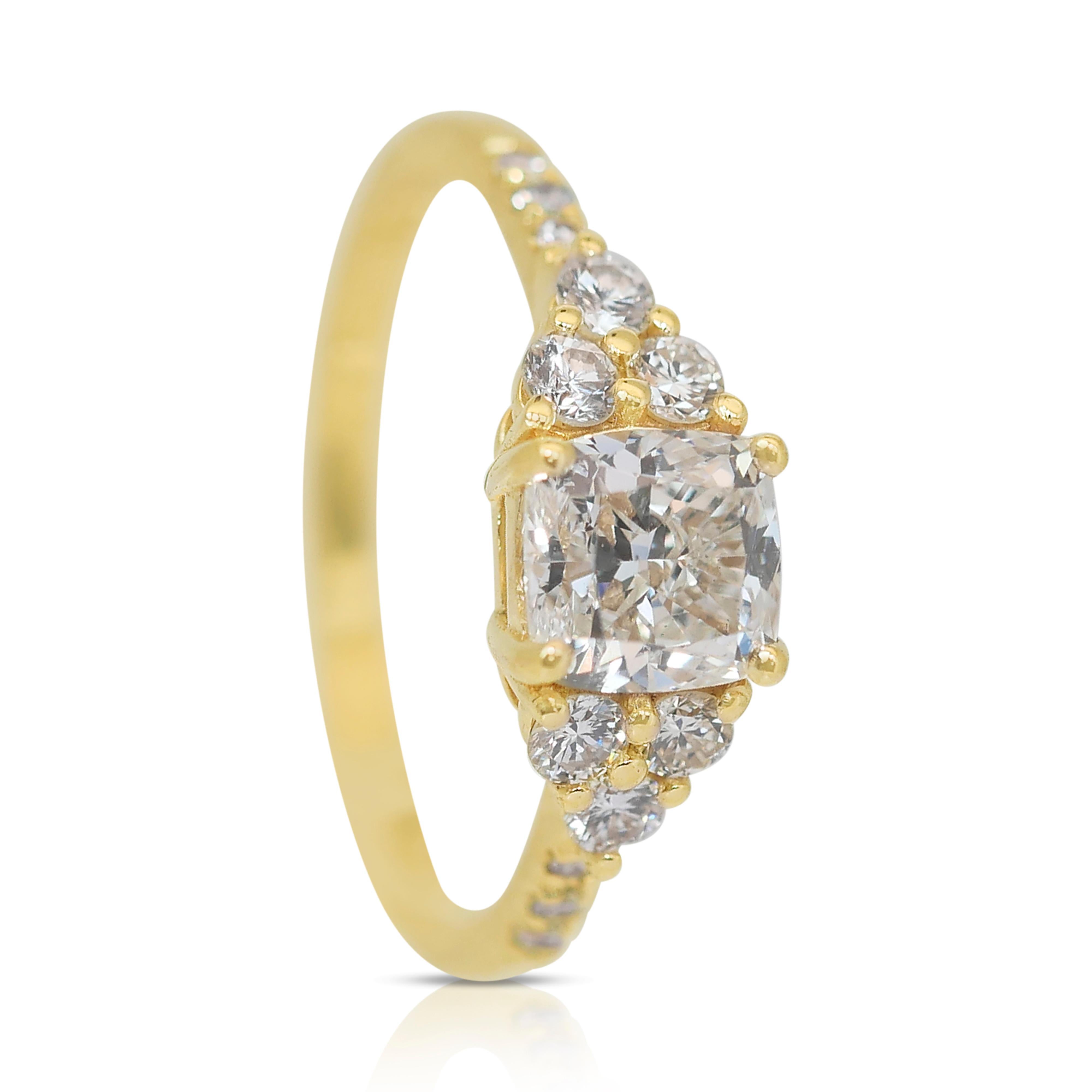 Stunning 1.62ct Diamonds Pave Ring in 18k Yellow Gold - IGI Certified 3