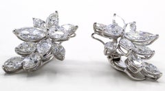 Stunning 16.58 Carat GIA Certified Diamond Platinum Cluster Earrings