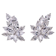 Stunning 16.58 Carat GIA Certified Diamond Platinum Cluster Earrings