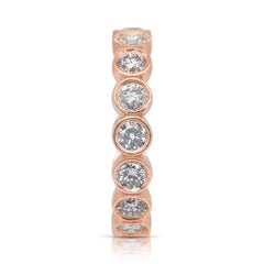 Stunning 1.68ct Diamonds Eternity Ring in 18k Rose Gold - IGI Certified