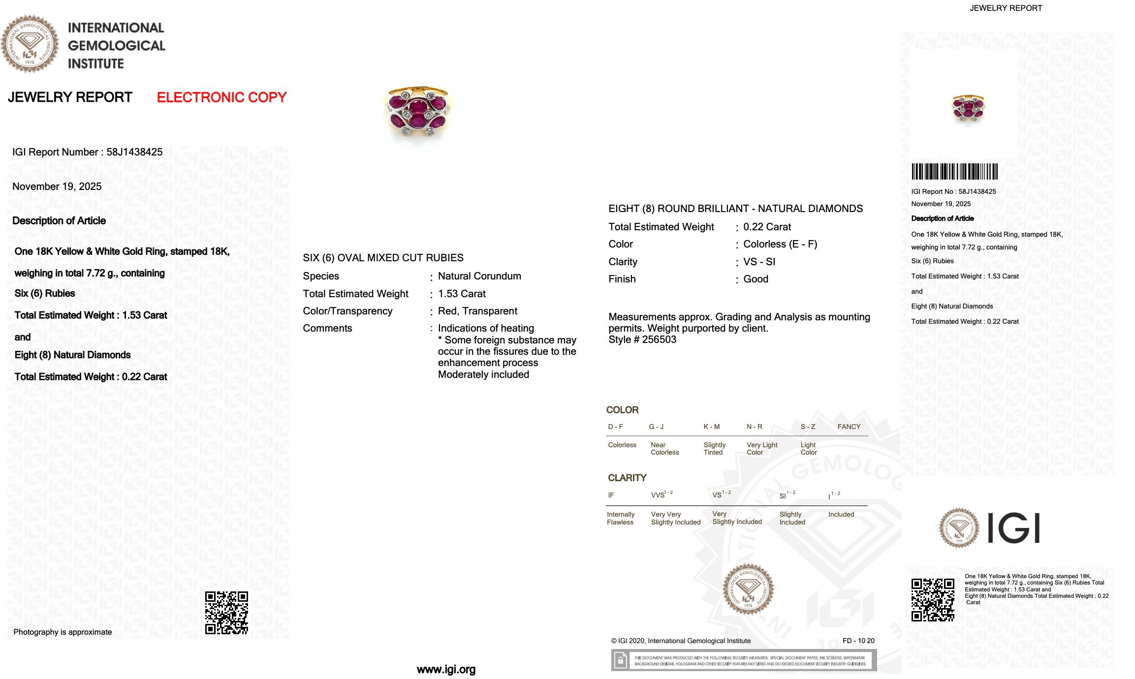 Whiting - Bague de cocktail en or blanc et jaune 18 carats, rubis et diamants 1,75ct en vente 1