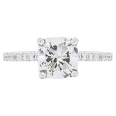 Stunning 1.78ct Diamonds Pave Ring in 18K White Gold