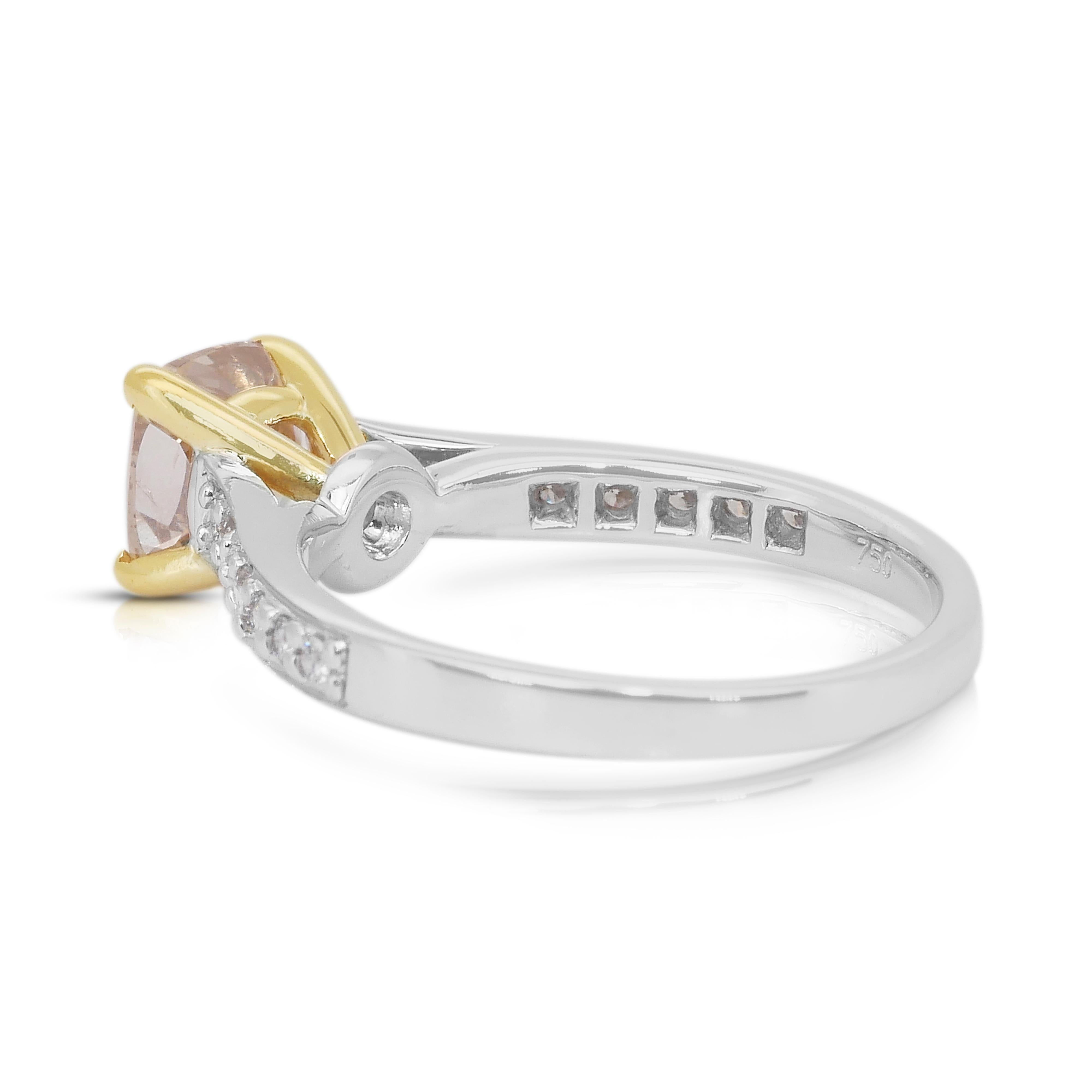 Atemberaubende 1,78ct Diamanten Pave Ring in 18k Weiß & Gelbgold - IGI zertifiziert im Angebot 1