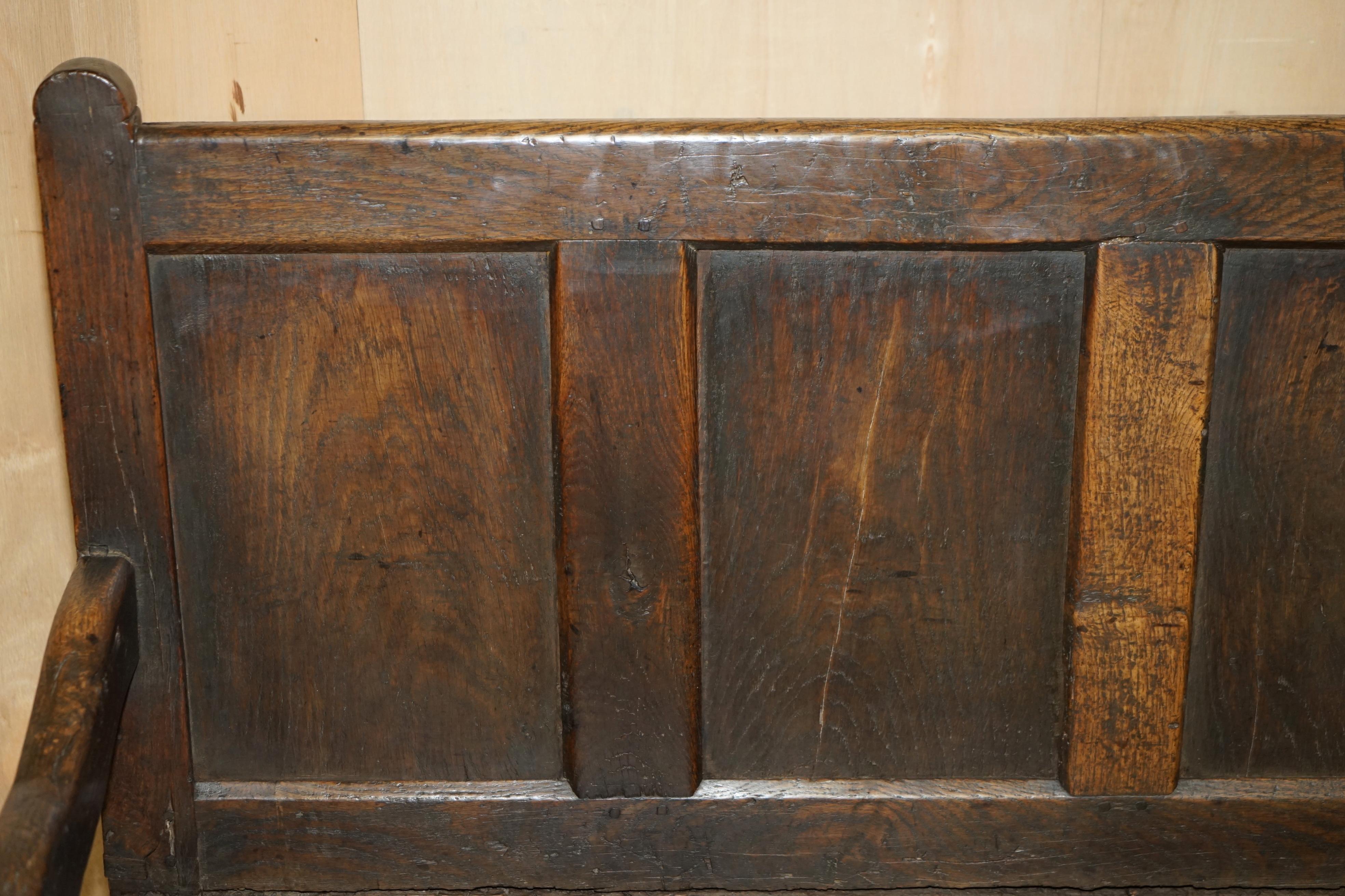 STUNNiNG 17TH CENTURY ANGLESEY WALES SETTLE BENCH LOVELY HALLWAY TAVERN SEATING For Sale 3