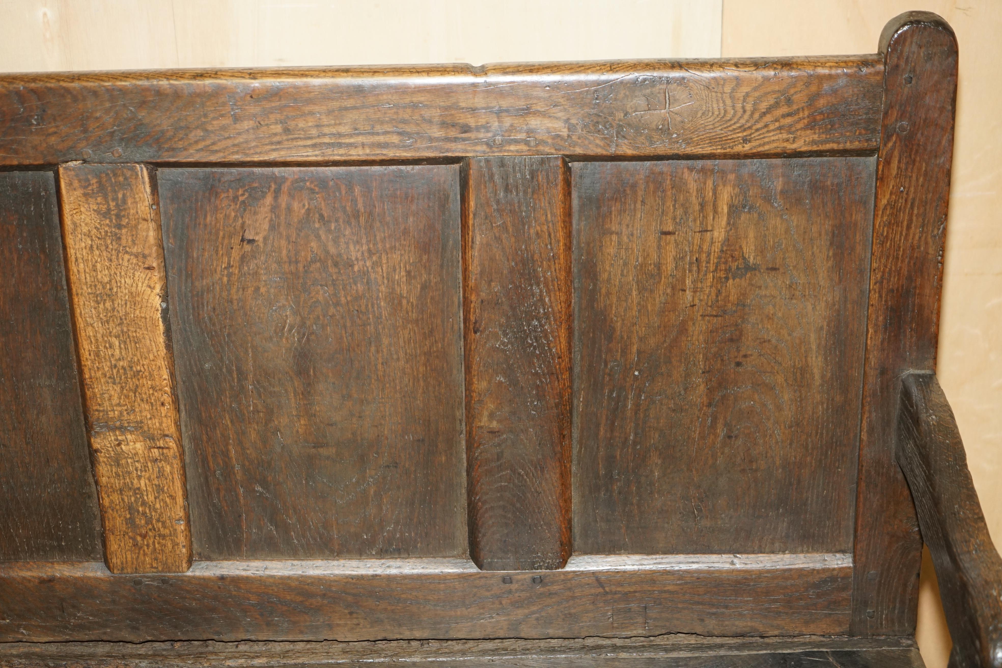 STUNNiNG 17TH CENTURY ANGLESEY WALES SETTLE BENCH LOVELY HALLWAY TAVERN SEATING For Sale 2