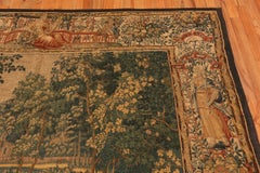 Impresionante Tapiz Antiguo Francés de Lana y Seda del Siglo XVII 8'7" x 10'3