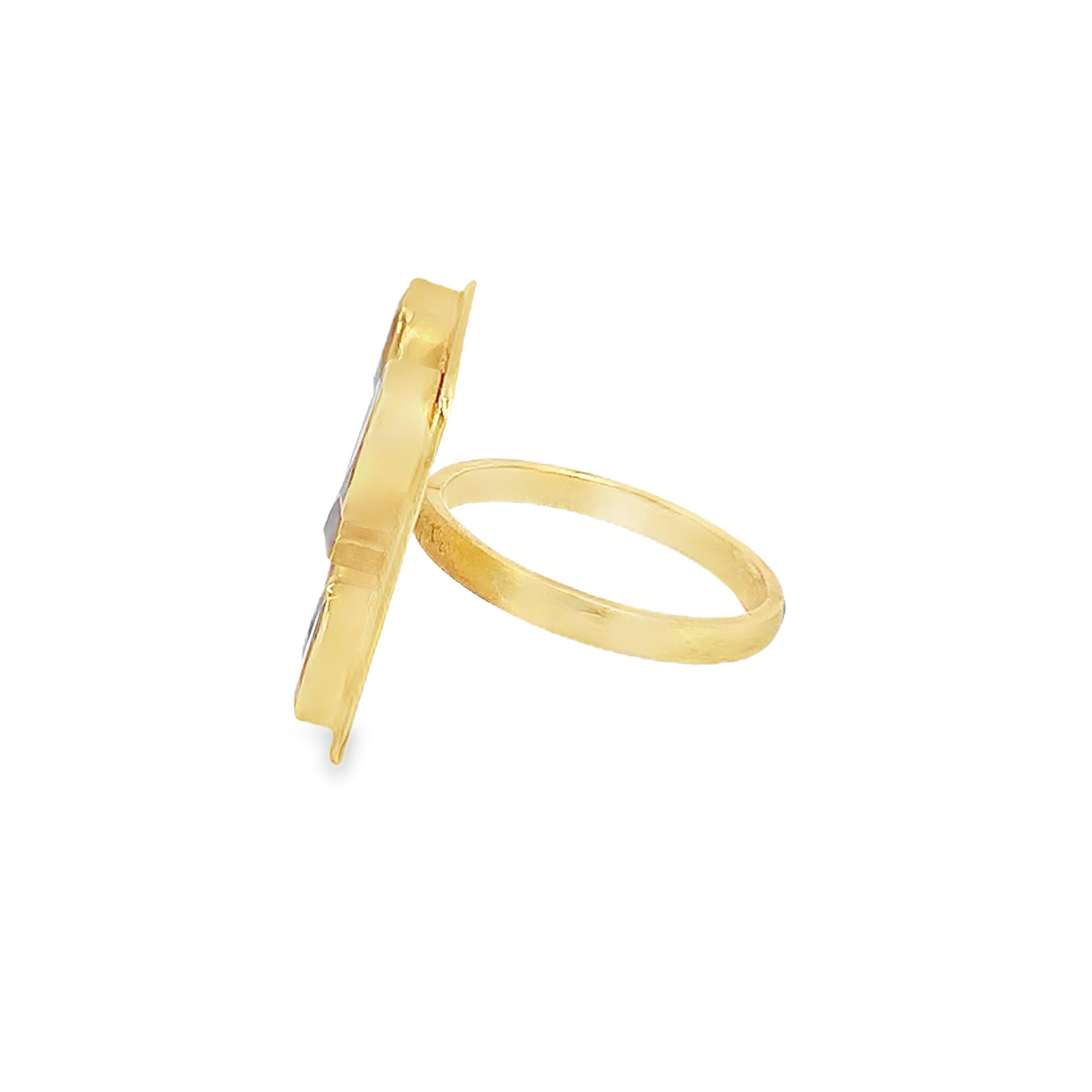 Femenino o masculino Impresionante Anillo de Oro de 18 Kt y Turmalina Natural en venta