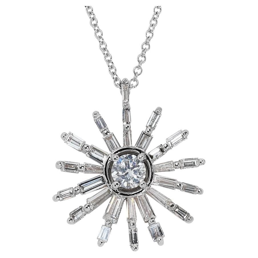  Superbe pièce de 18 kt. Collier en or blanc avec 2,36 carats de diamants naturels certifiés IGI