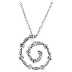 Stunning 18 kt. White Gold Necklace with 1.43 ct Total Diamonds IGI Certificate