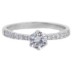 Stunning 18 kt. White Gold Ring with 1 ct Natural Diamond - GIA Certificate