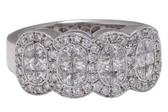 Stunning 18 kt. White Gold Ring with Princess Cut & Brilliant  1.8ct. Diamonds