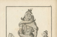 1806 French Print of Quichena: Serpent-Wrapped Deity - Hindu Engraving