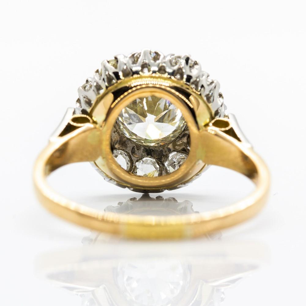 Art Deco Antique Victorian 18 Karat Gold and Platinum Diamonds Ring