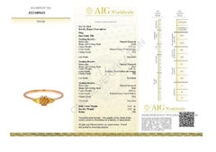 Stunning 18k Rose Gold 3 Stone Ring w/ 0.43ct Natural Diamonds, AIG Certificate