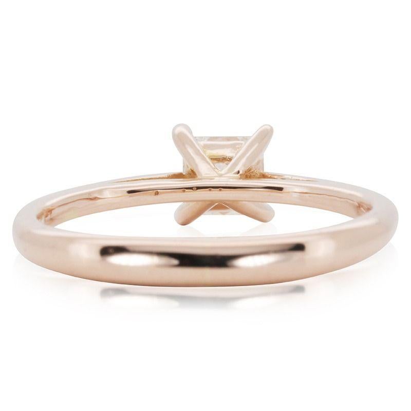Princess Cut Stunning 18k Rose Gold Ring 0.4 Ct Natural Diamonds For Sale