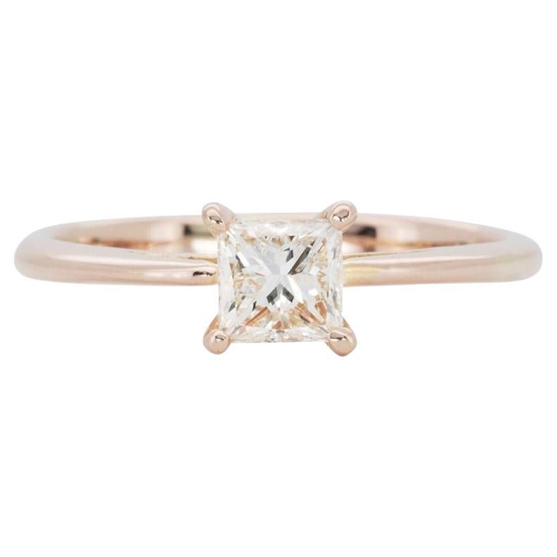 Stunning 18k Rose Gold Ring 0.4 Ct Natural Diamonds For Sale
