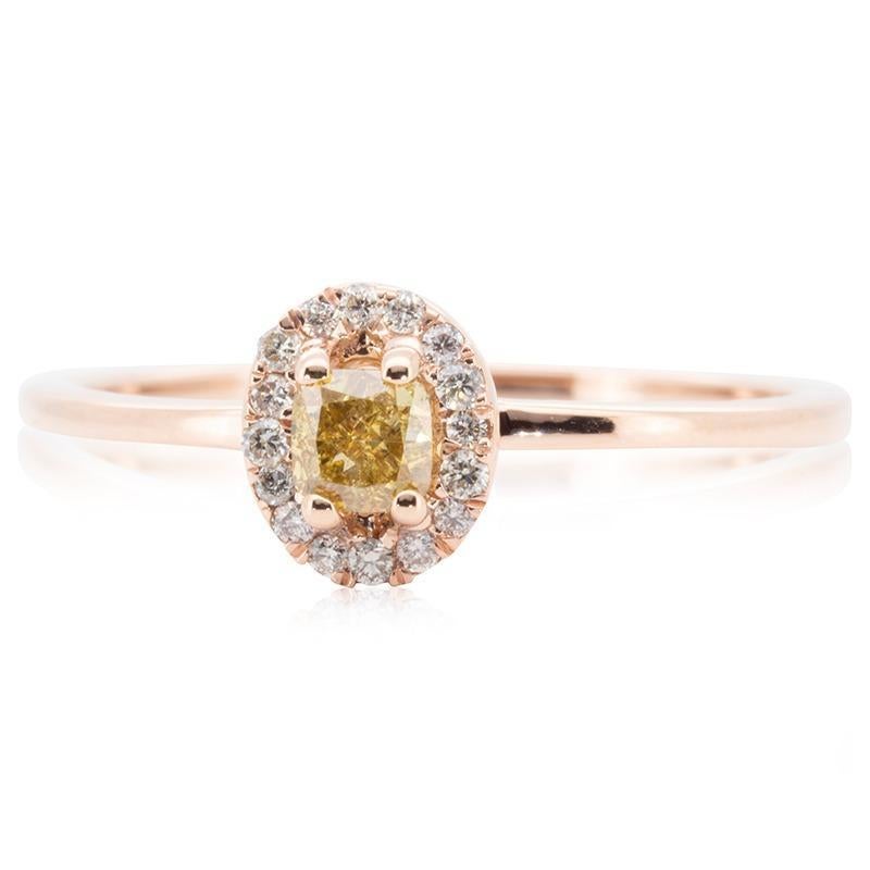 Women's Stunning 18k Rose Gold Ring with 0.25 Carats Natural Diamonds